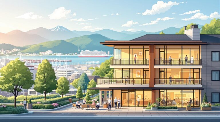 神戸市高齢者住宅完全ガイド - モダンなサービス付き高齢者向け住宅の外観イメージ